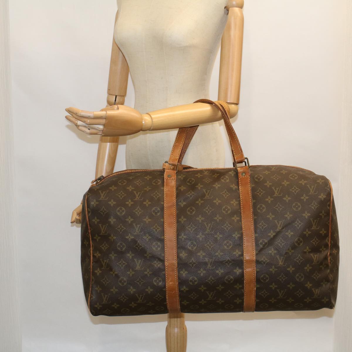 LOUIS VUITTON Monogram Sac Souple 55 Boston Bag M41622 LV bs8964