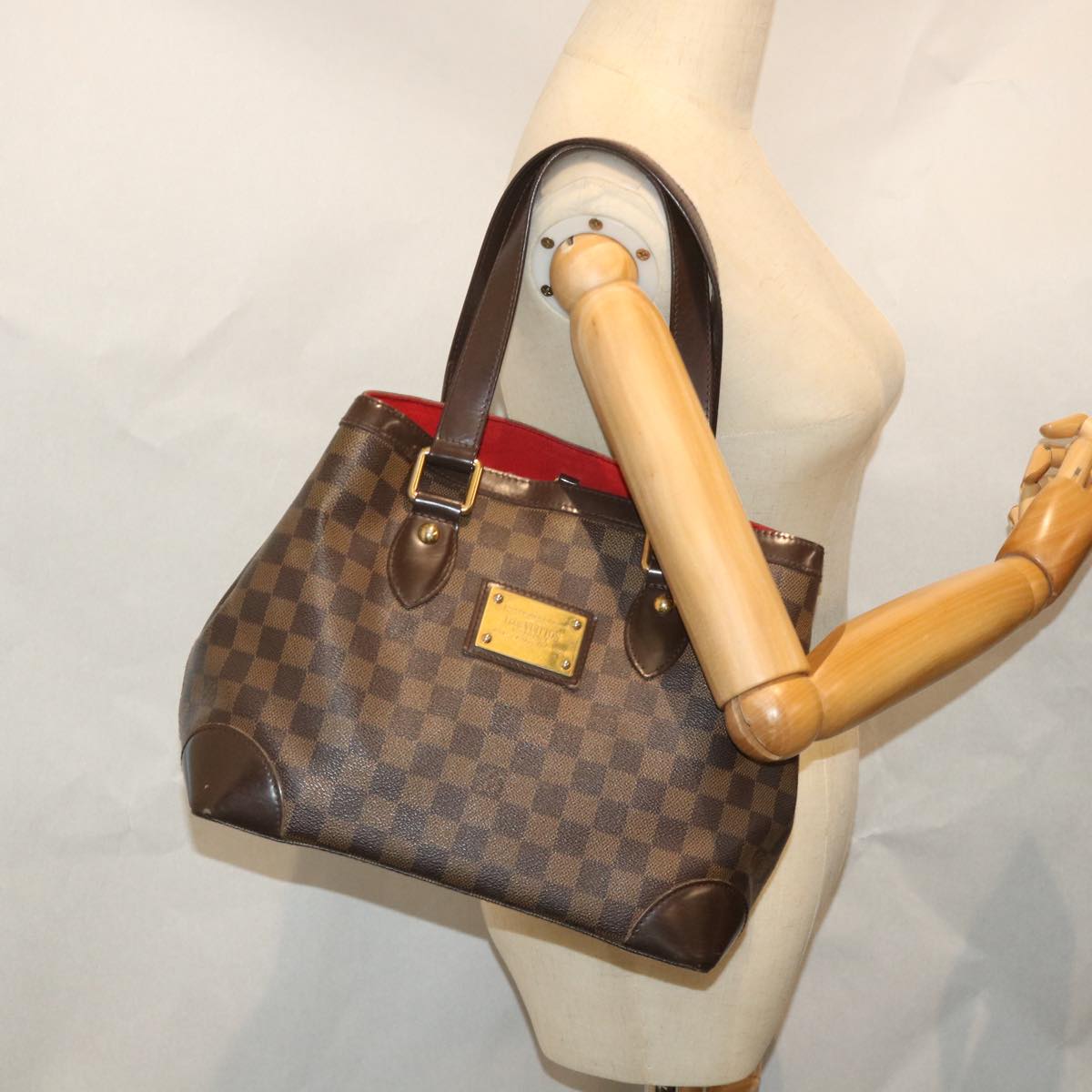 LOUIS VUITTON Damier Ebene Hampstead MM Tote Bag N51204 LV bs8968