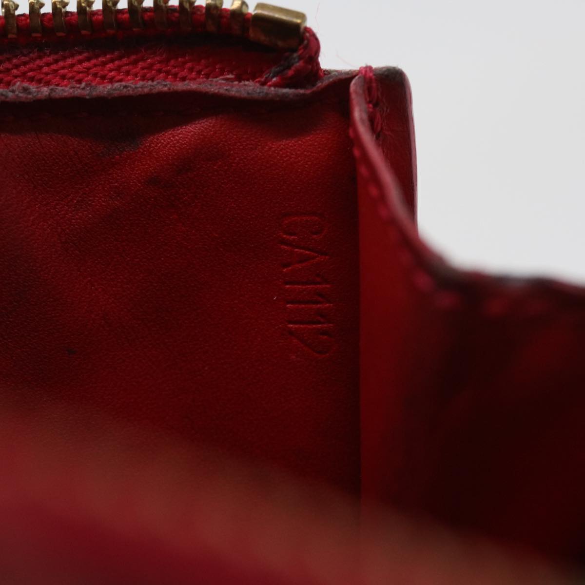 LOUIS VUITTON Monogram Vernis Pochette Cles NM Coin Purse Red M90220 bs9262