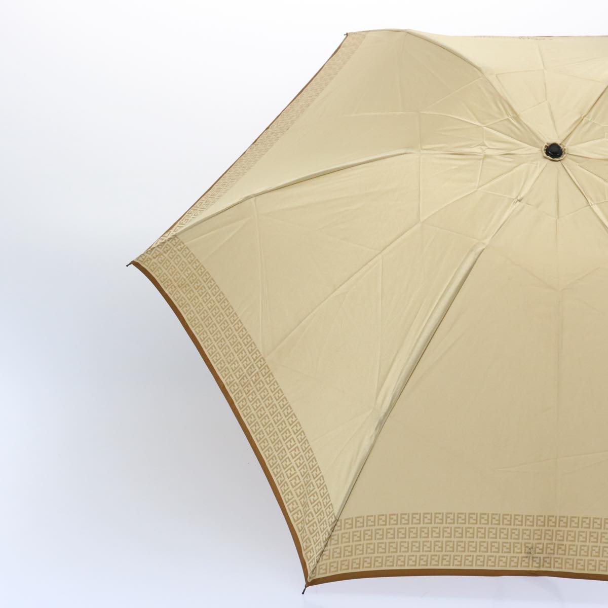 Luxury FendiZucchino Canvas folding Umbrella Nylon Gold Beigebs9905