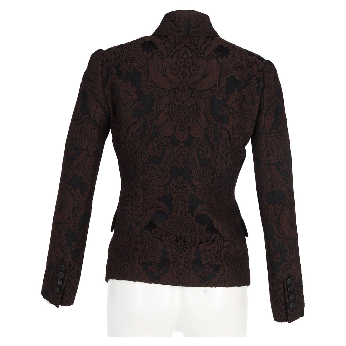 Gucci 2010s Floral-Jacquard Blazer in Brown Wool