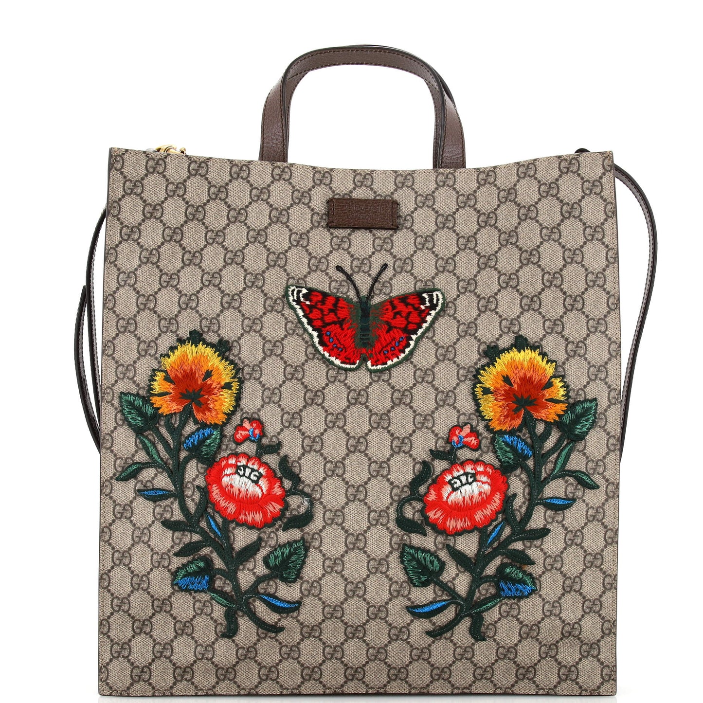 Luxury Gucci Trending 2025 Convertible Soft Open Tote Embroidered GG Coated Canvas Tall