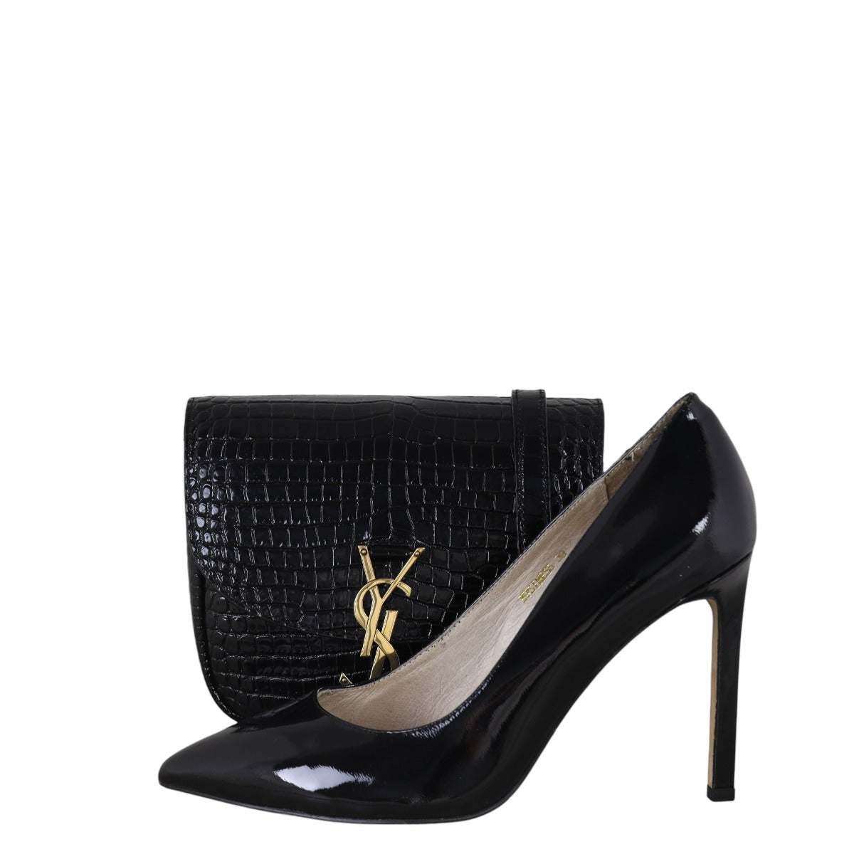 Saint Laurent Kaia Crossbody Small Croc-Embossed