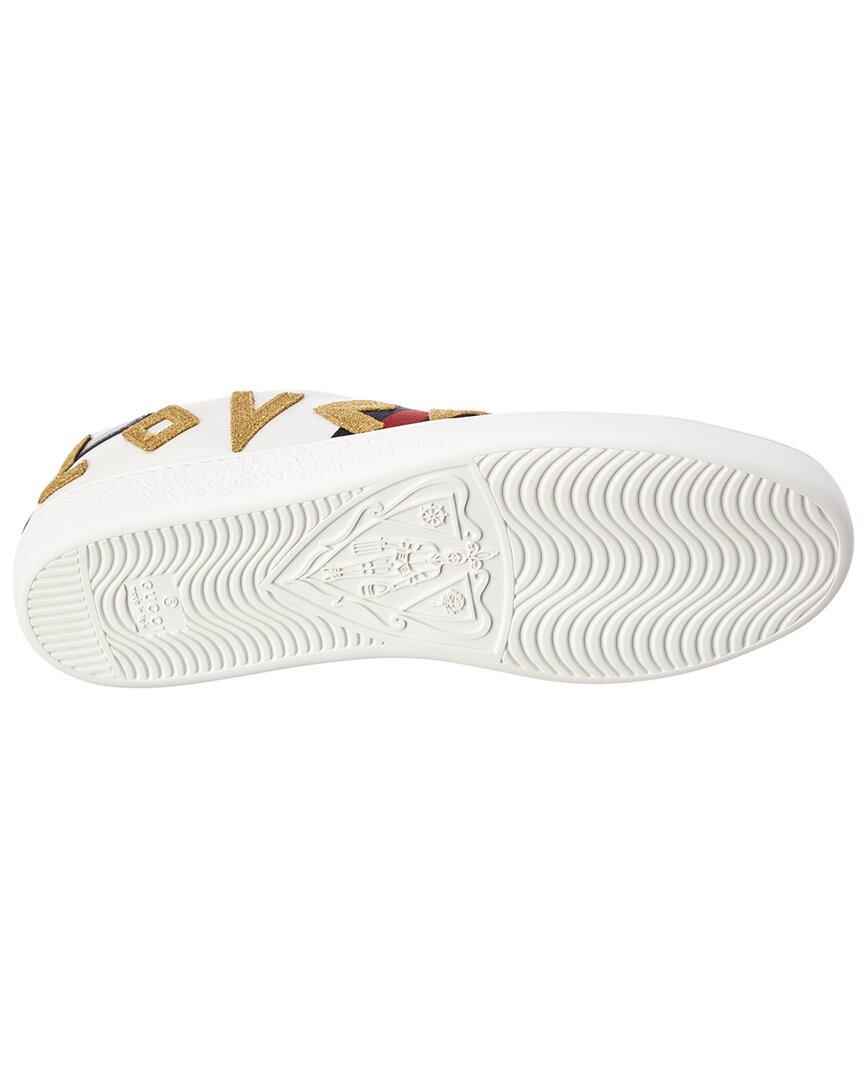Gucci Ace Loved Embroidered Leather Sneaker