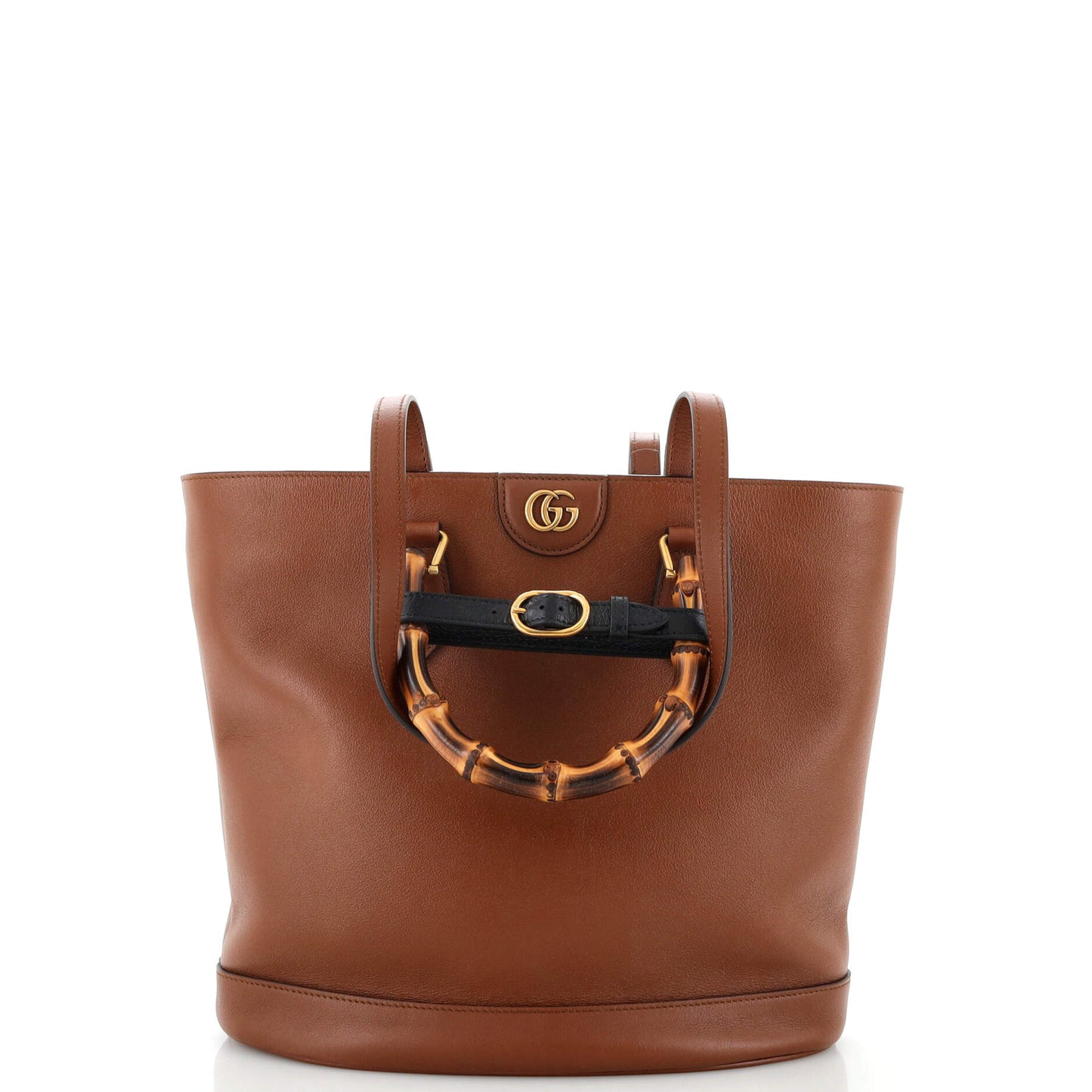 Luxury Gucci Trending 2025 Diana Bamboo Handle Round Tote Leather Medium