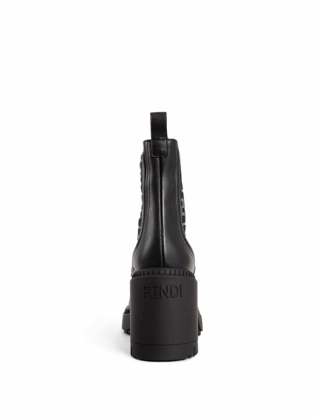 Luxury Fendi Domino Biker Middle Boots Black