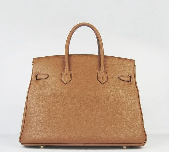 Luxury Hermes Birkin 35cm Togo Leather Handbags Light Coffee Golden