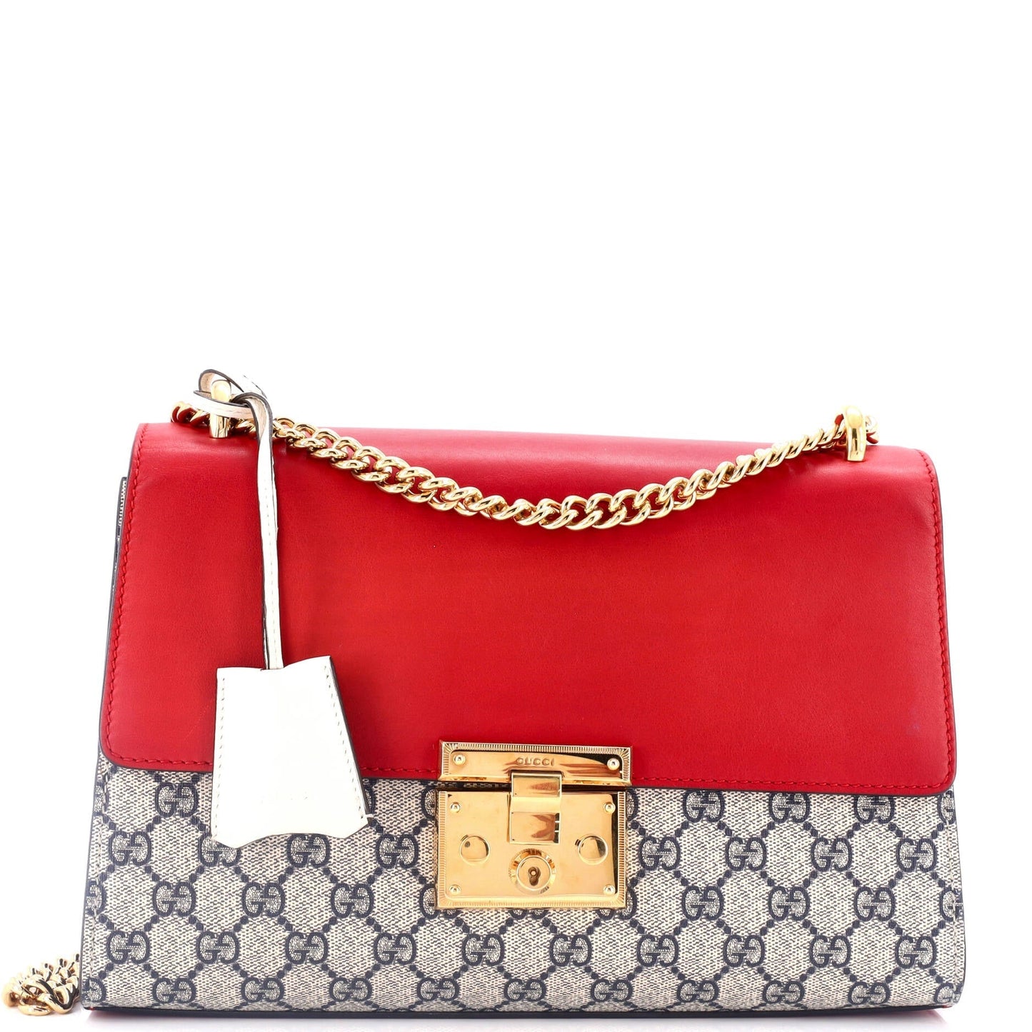 Luxury Gucci Trending 2025 Padlock Shoulder Bag GG Coated Canvas and Leather Medium