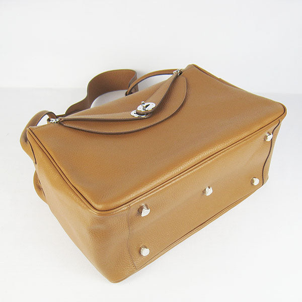 Luxury Hermes Lindy 34cm Handbag 6208 Light Ocher Silver