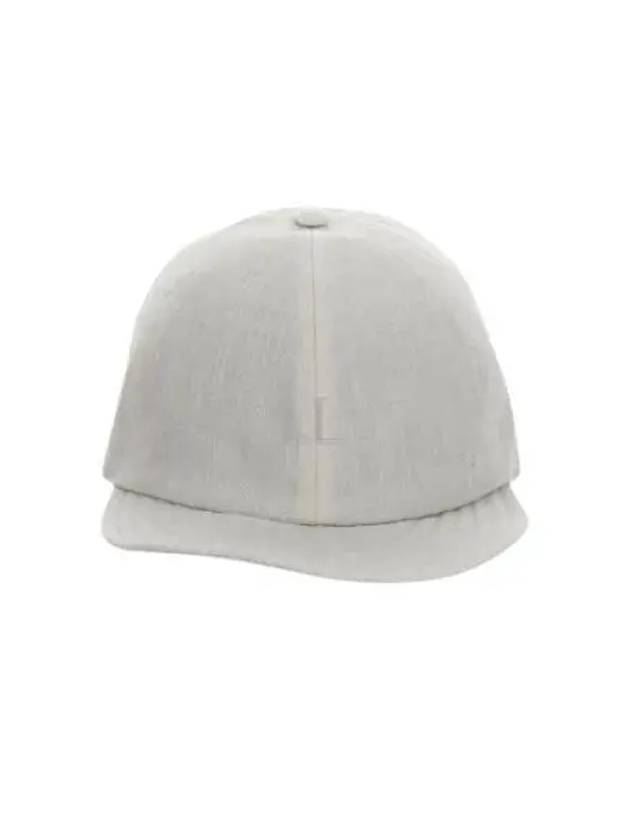 Luxury Fendi Semi Motif Denim Ball Cap White