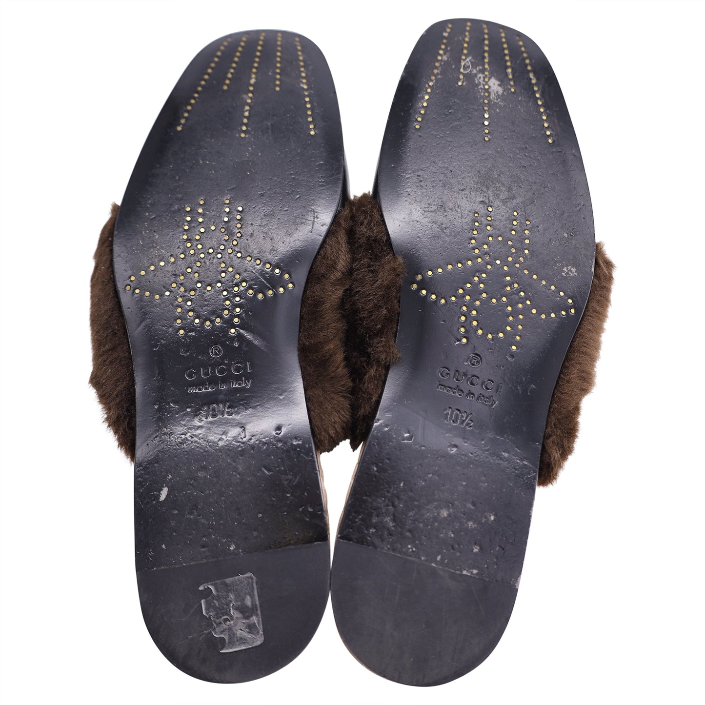 Luxury Gucci Trending 2025 Mule Slippers in Black and Brown Leather And Faux Fur