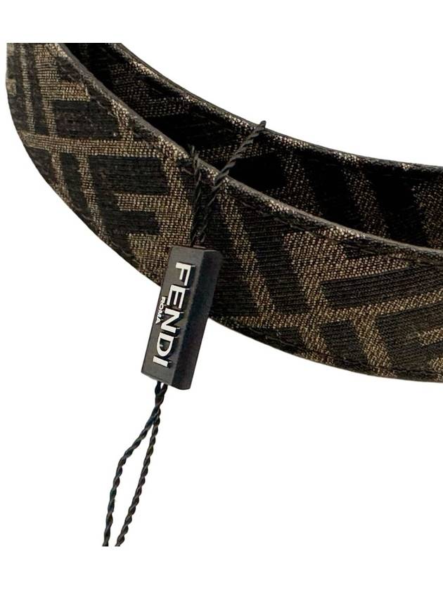 Luxury Fendi Embroidered Canvas Belt Brown