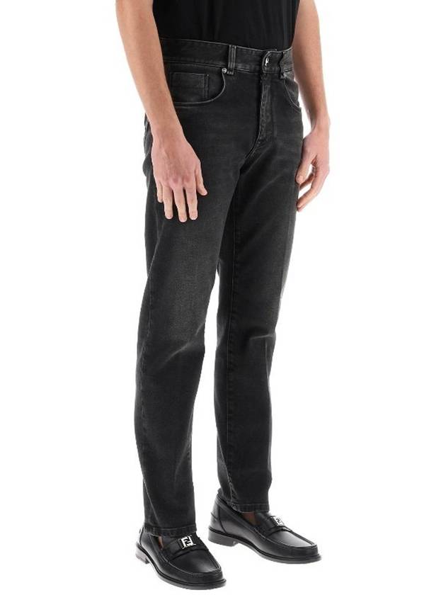 Luxury Fendi Regular Fit Jeans Grey