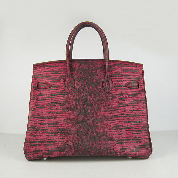 Luxury Hermes Birkin 35CM Lizard Pattern handbag 6089 Red/silver
