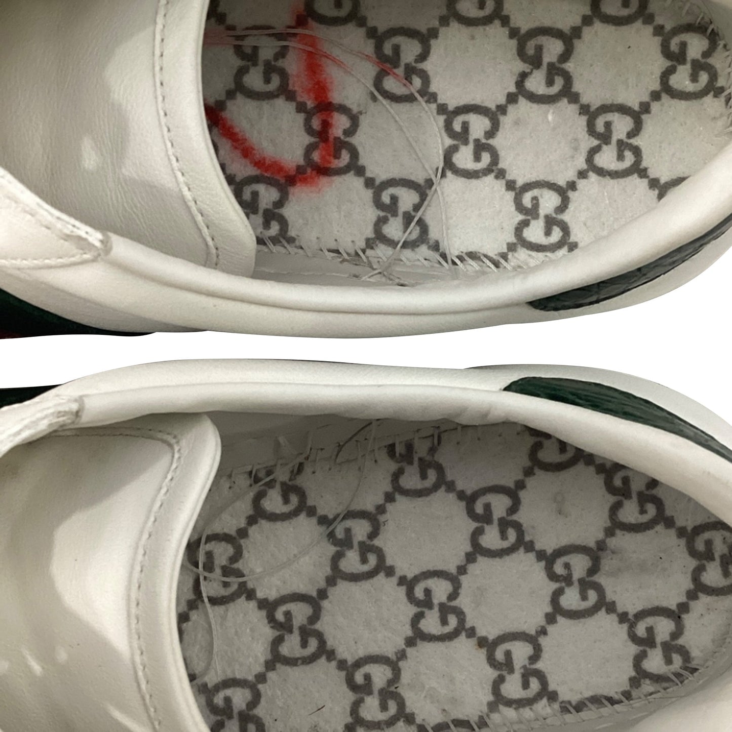 Gucci Ace Web Low-Top Sneakers in White Leather