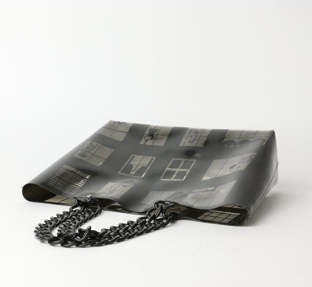 Chanel Vinyl Coco Window Tote Black