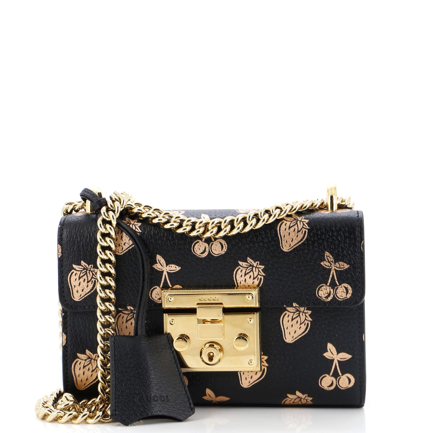 Luxury Gucci Trending 2025 Padlock Shoulder Bag Printed Leather Small