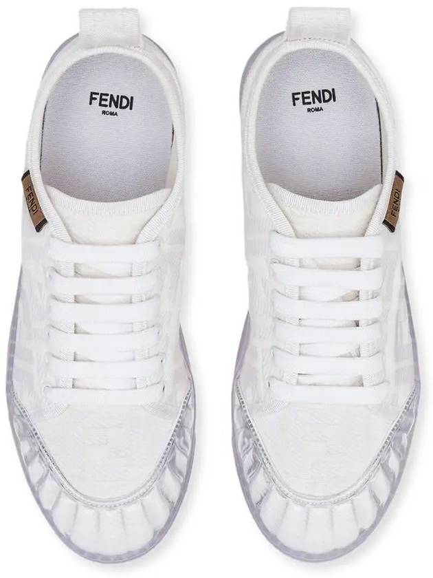 Luxury Fendi Women's FF Logo Canvas Low Top Sneakers White