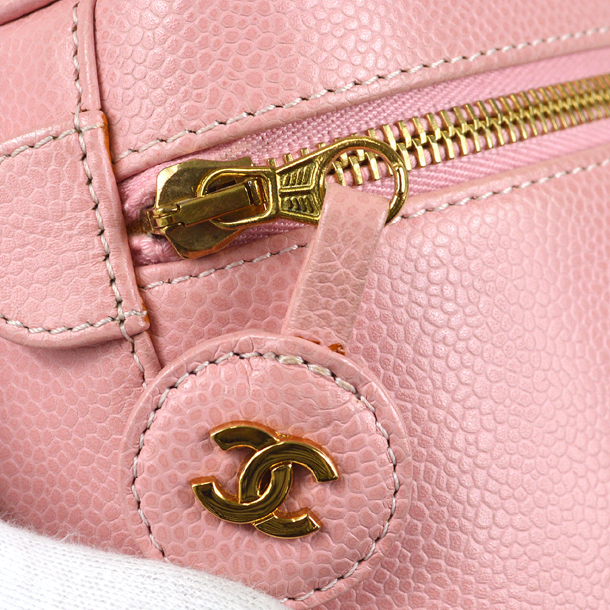 Luxury Chanel Pink Caviar Timeless Vanity Handbag