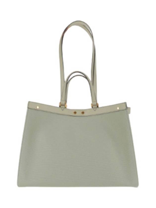 Luxury Fendi Logo Pattern Medium Canvas Tote Bag Green