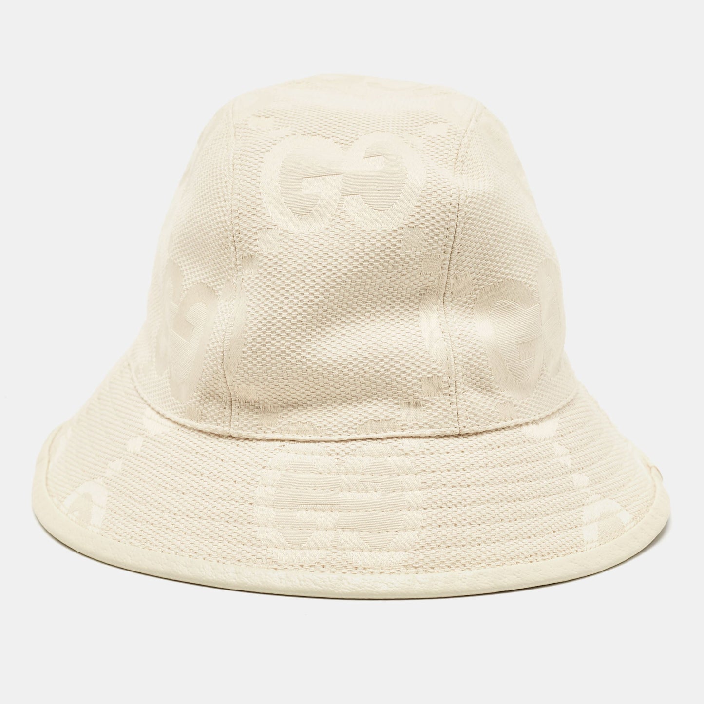 Luxury Gucci Trending 2025 Cream GG Canvas Narrow Brim Bucket Hat S
