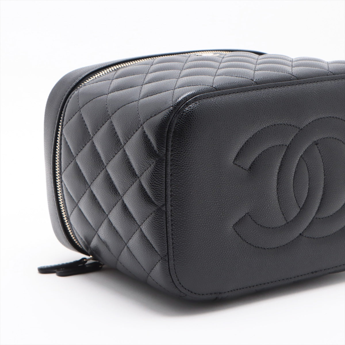 Chanel Matrasse Caviar S Vanity Bag Black G Mirror