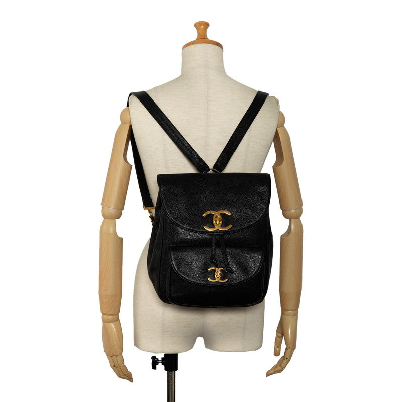 Chanel Vintage Coco Rucksack Backpack Black G Caviar S CHANEL