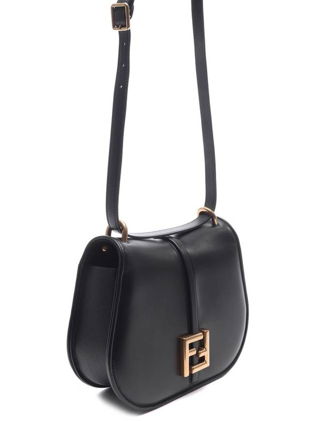 Luxury Fendi C'Mon Medium Leather Shoulder Bag Black