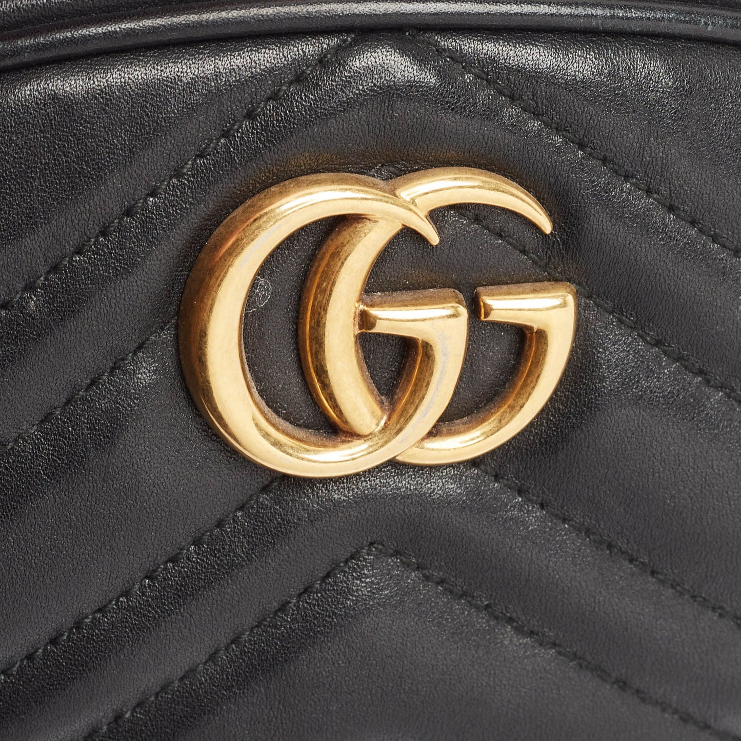 Luxury Gucci Trending 2025 Black Matelassé Leather Gg Marmont Belt Bag