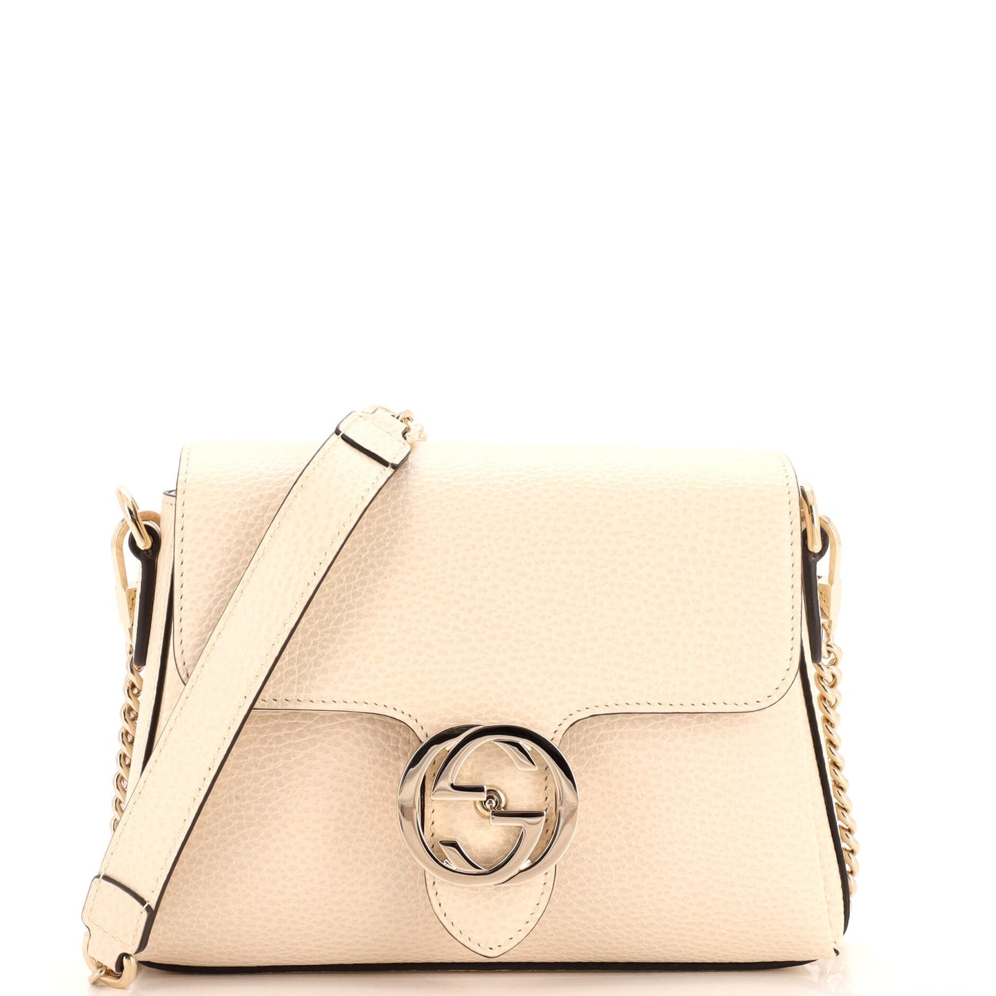 Luxury Gucci Trending 2025 Interlocking Chain Crossbody Bag Leather Small
