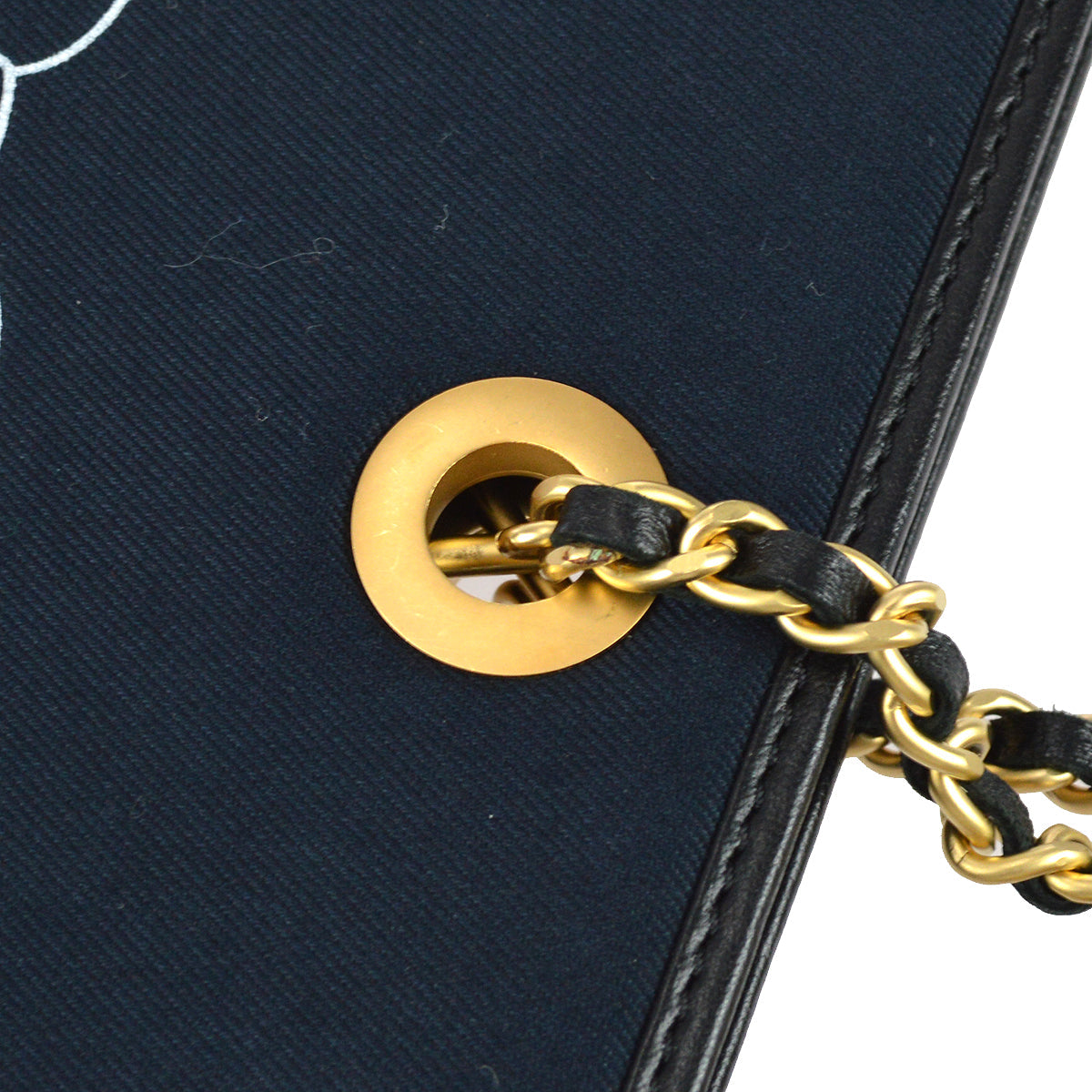Luxury Chanel Fall 2002 Black Canvas Icon Chain Tote Handbag