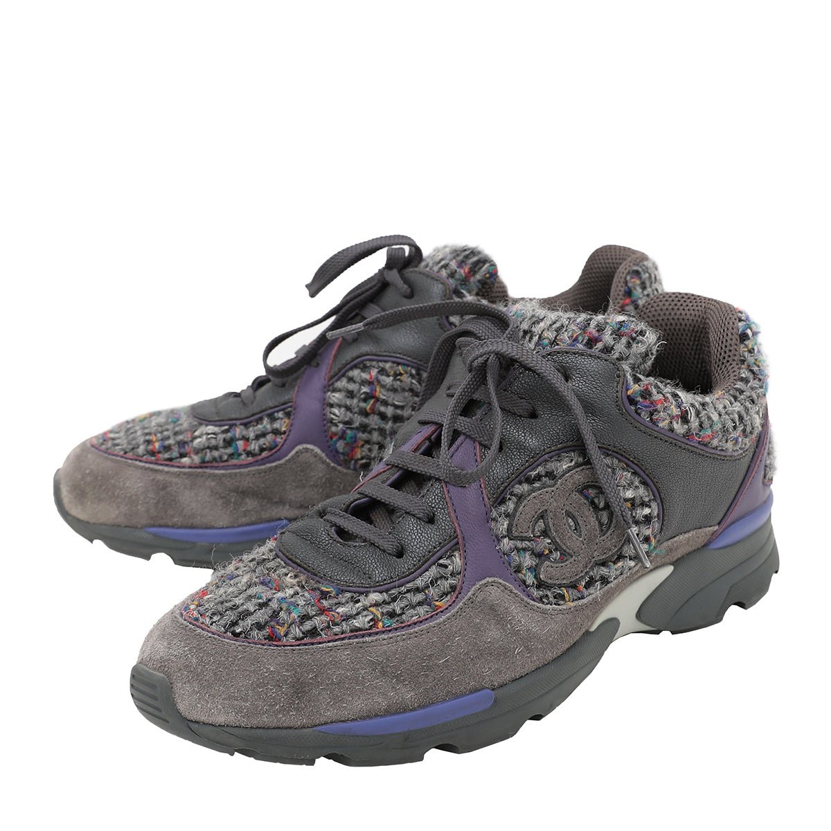 Chanel Bicolor CC Tweed Sneakers 39.5