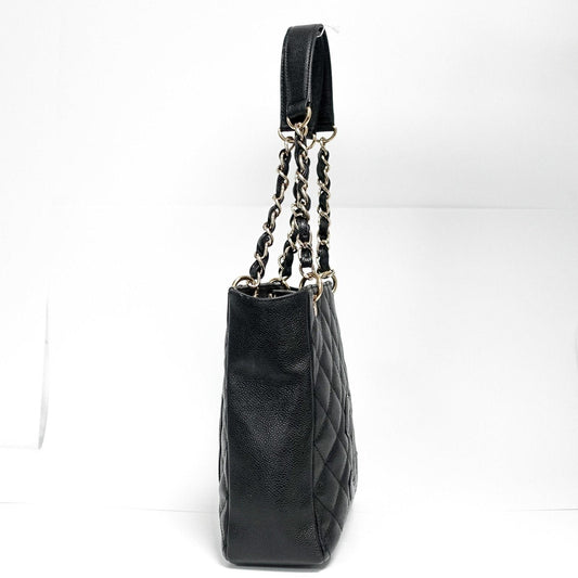 Chanel Black Caviar Leather Petite Shopping Tote