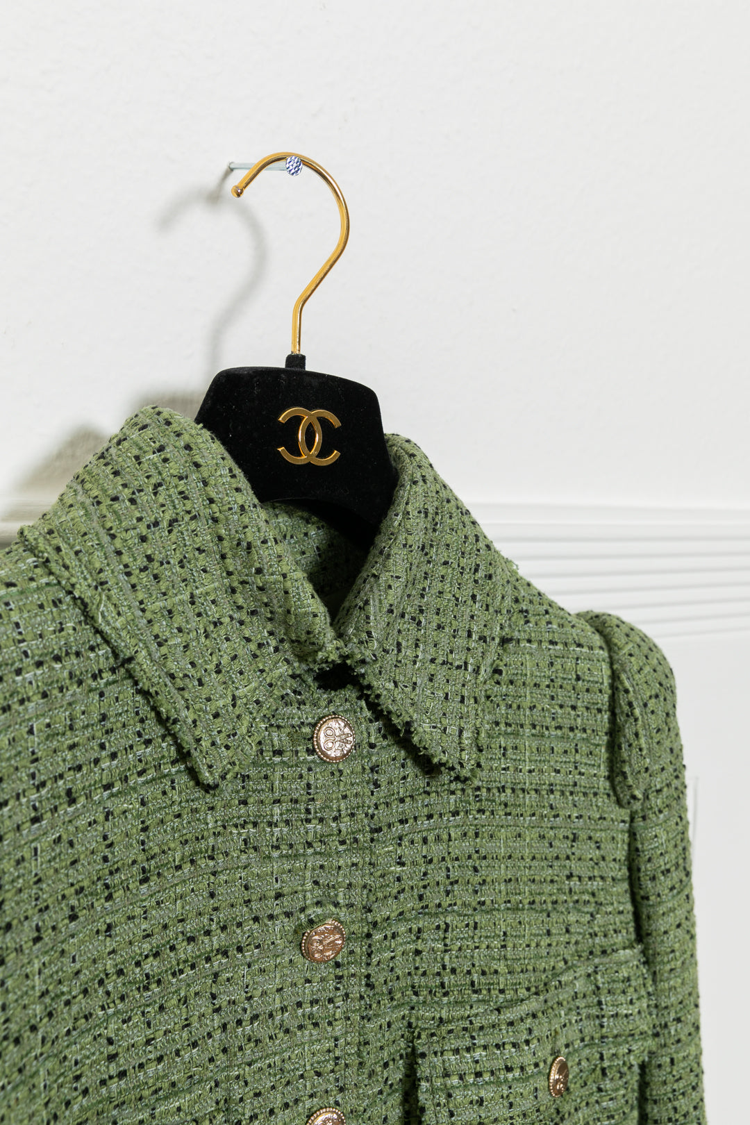 CHANEL Two Piece Tweed Green