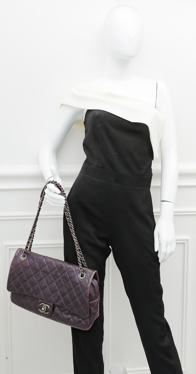 Chanel Violet CC Easy Flap Jumbo Bag