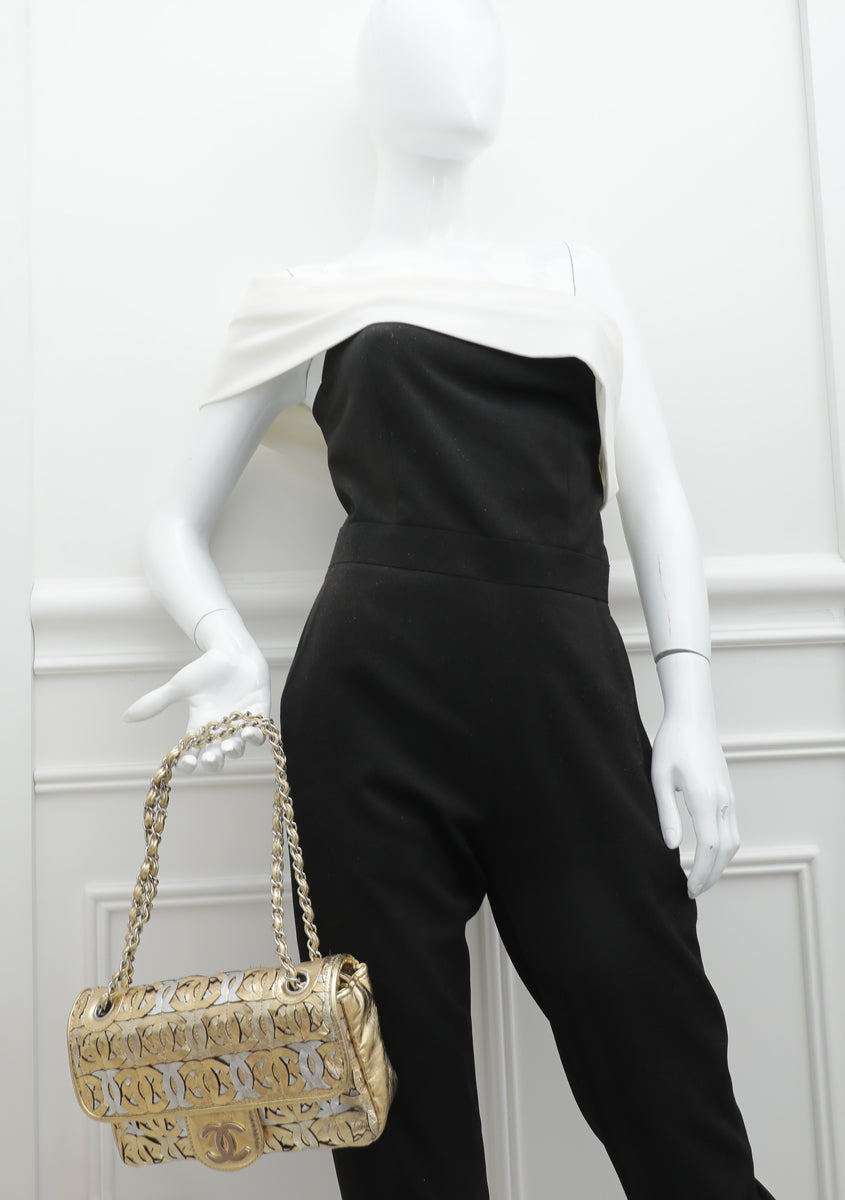 Chanel Gold CC Cut Out Flap Medium Bag