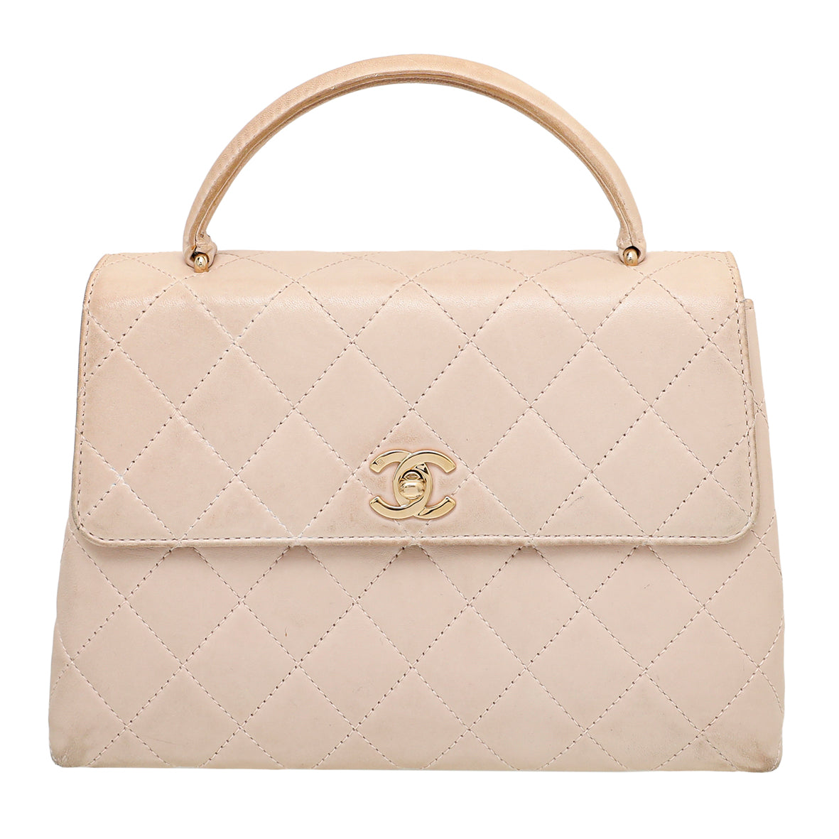 Chanel CC kelly top handle small beige