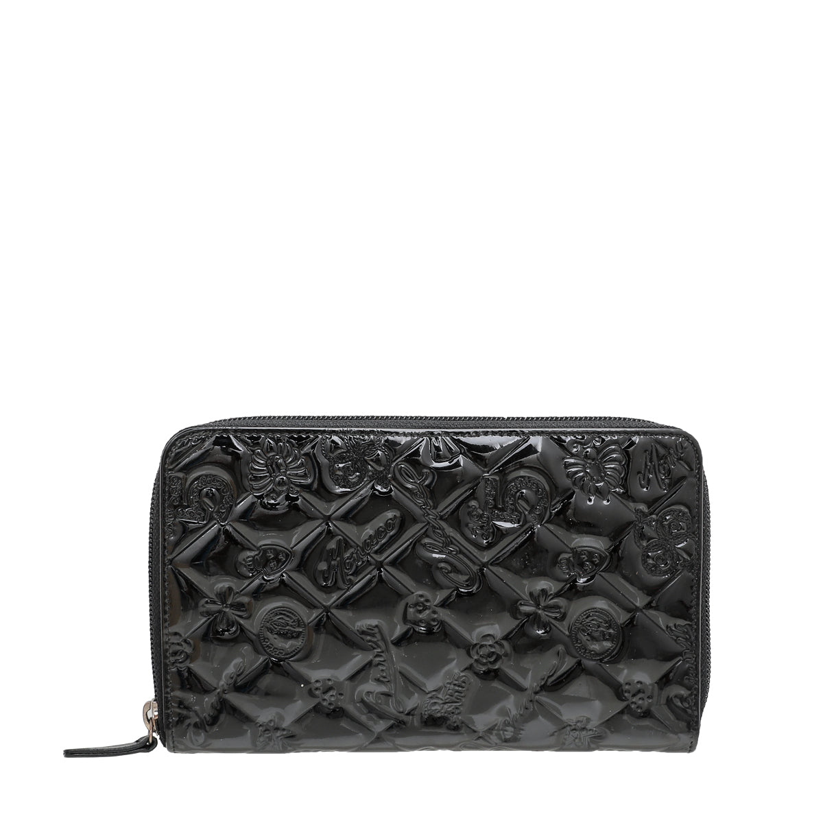 Chanel Black Charm Embossed Organizer Wallet