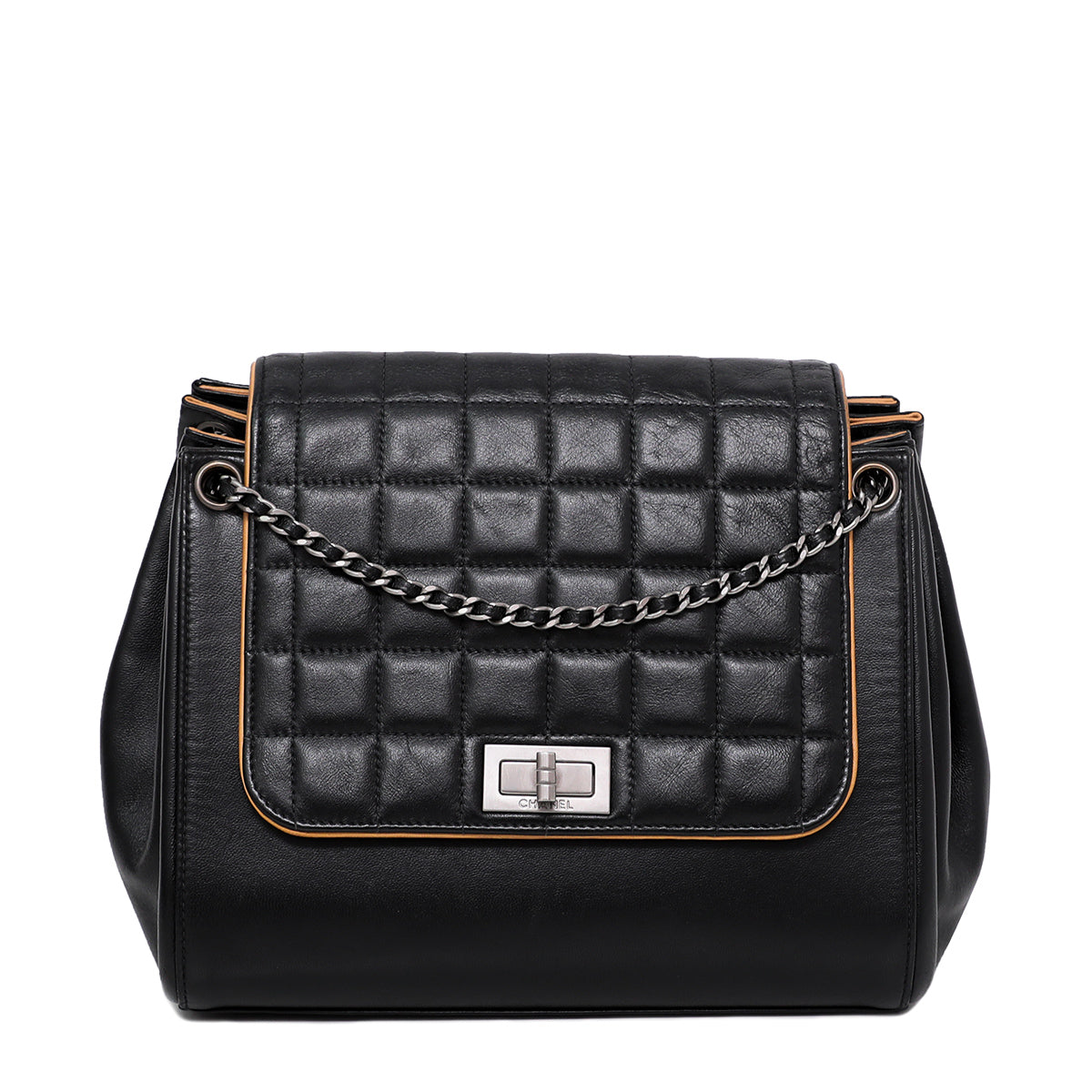Chanel Black Chocolate Bar Accordion Reissue Flap Bag