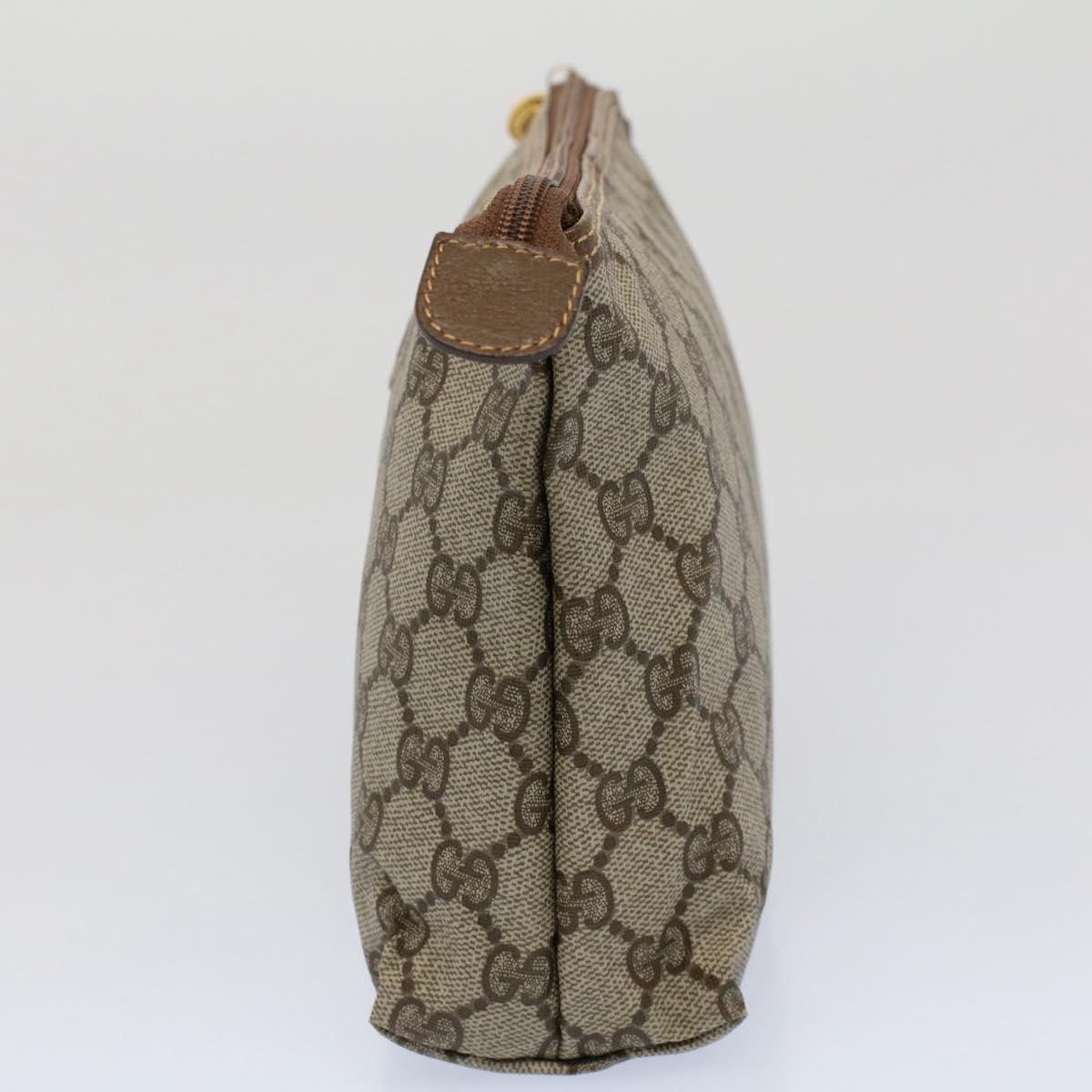 Luxury Gucci GG Canvas Pouch PVC Leather Beige 014 115 6088 cl746