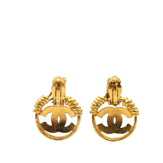 Chanel Vintage Coco Mark Earrings Gold