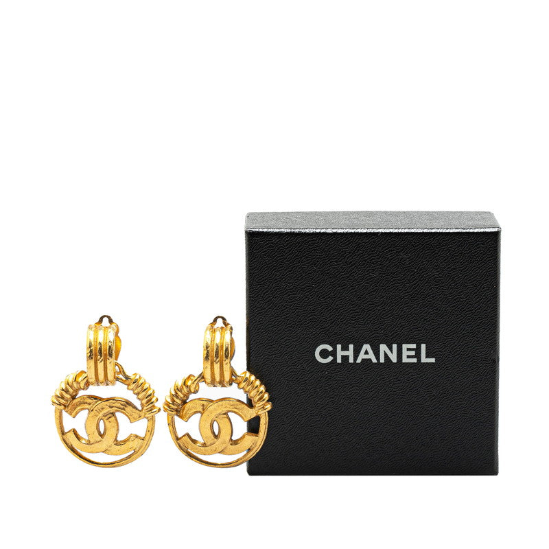 Chanel Vintage Coco Mark Earrings Gold