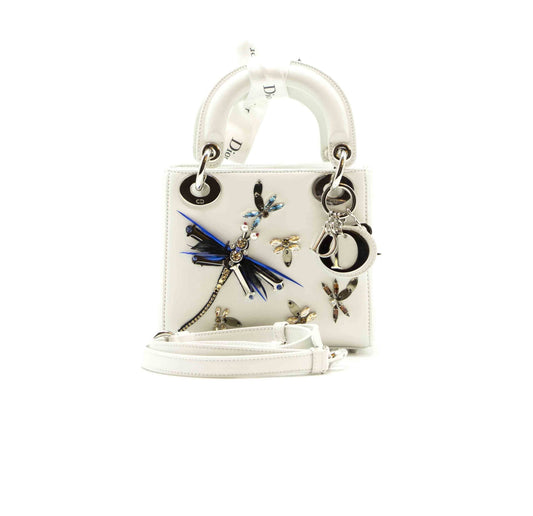 Luxury Dior White Animal Embroidery Limited Edition Mini Lady Luxury Dior Tote