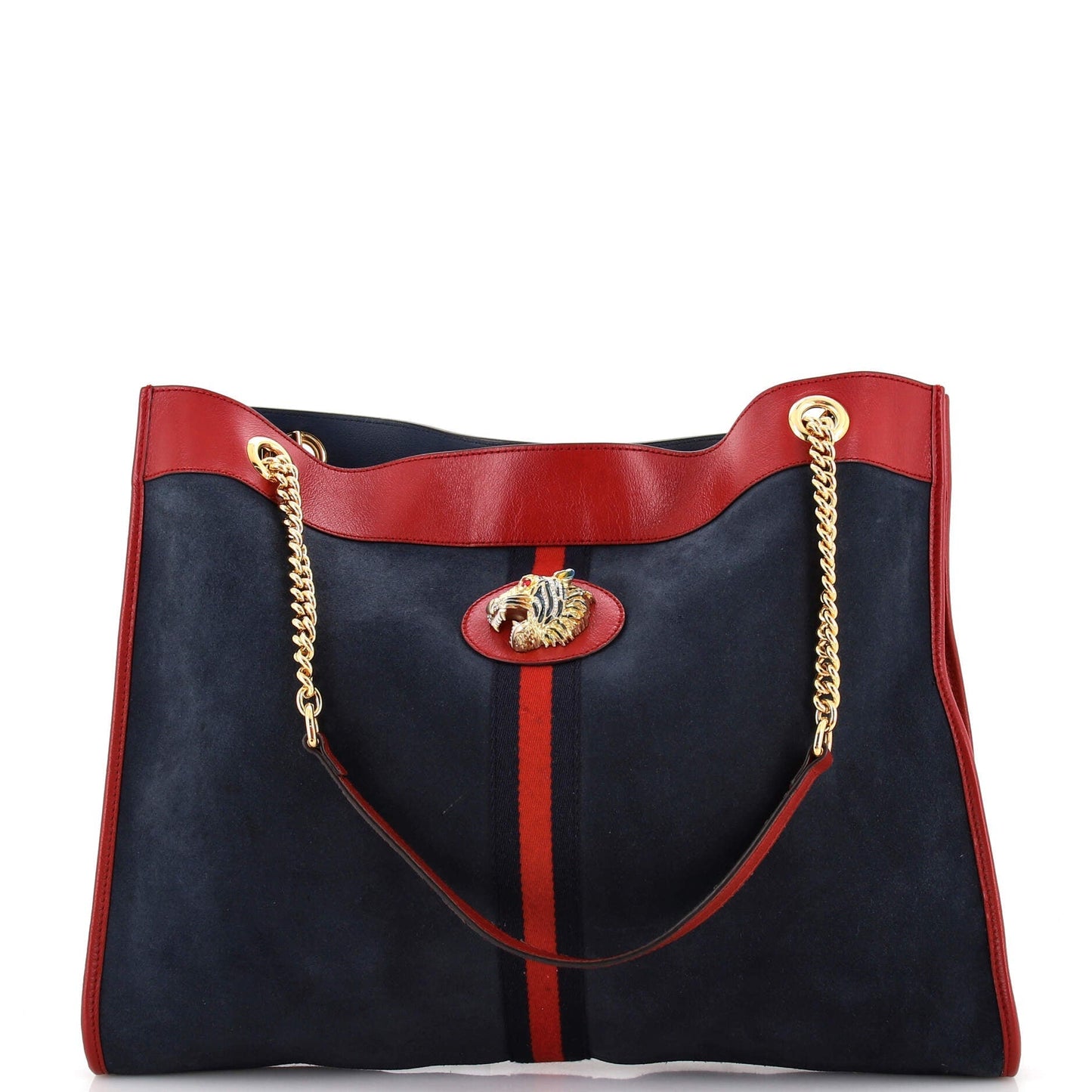 Luxury Gucci Trending 2025 Rajah Chain Tote Suede Large