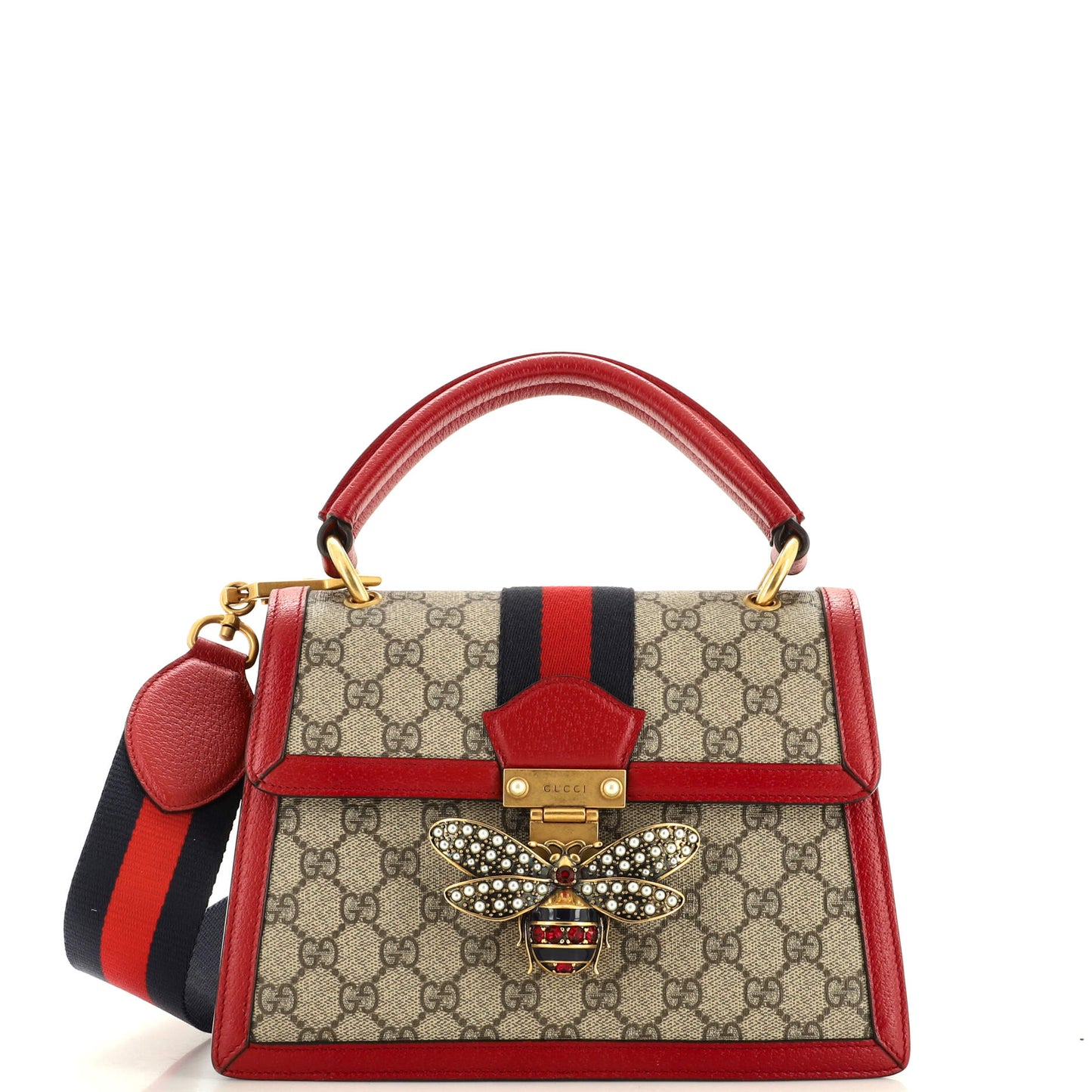 Luxury Gucci Trending 2025 Queen Margaret Top Handle Bag GG Coated Canvas Small
