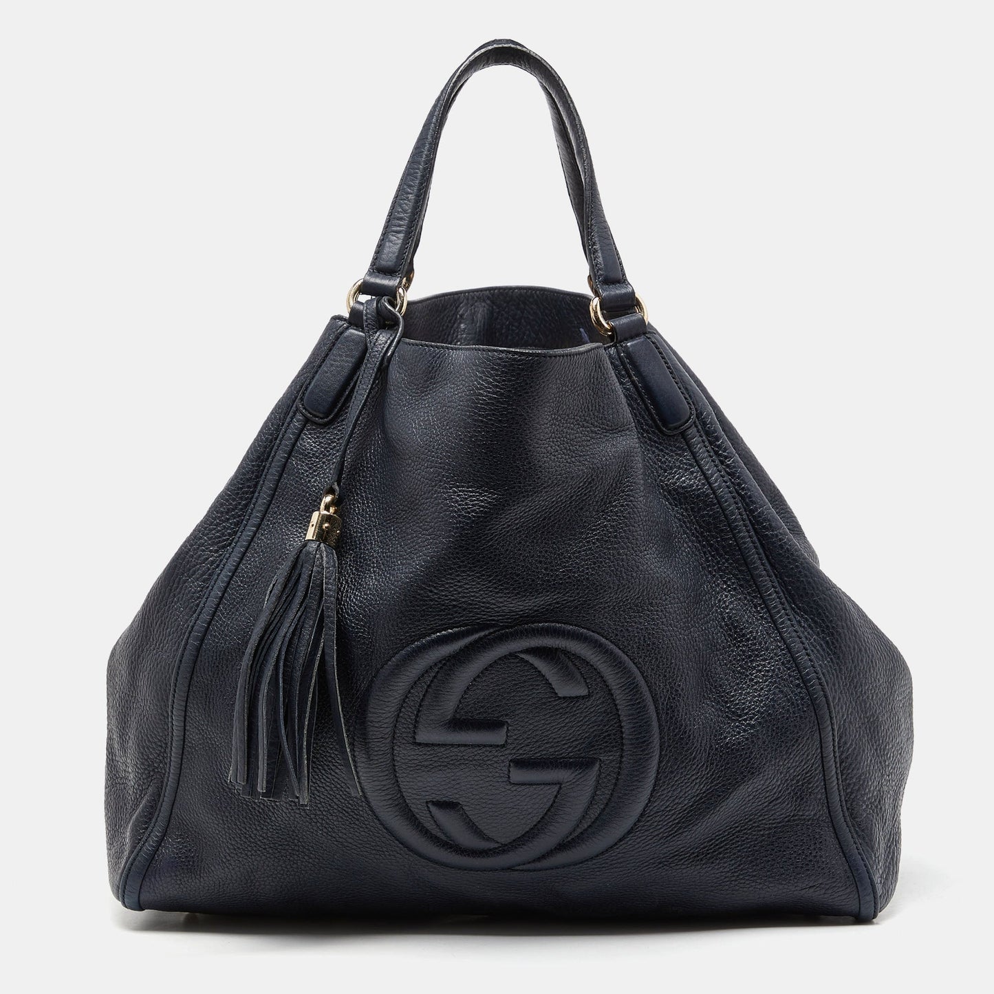 Luxury Gucci Trending 2025 Blue Leather Large Soho Shopper Tote