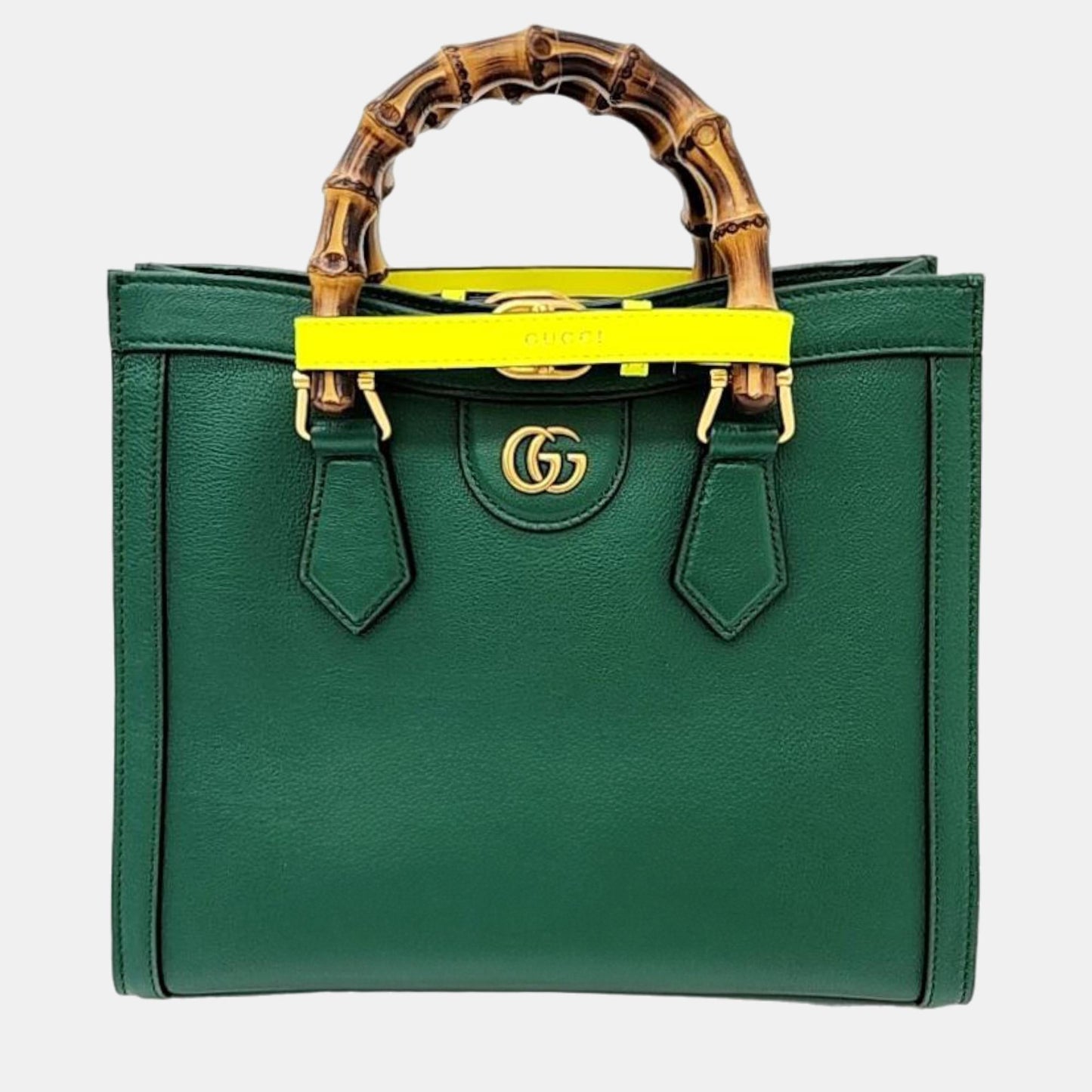 Luxury Gucci Trending 2025 Green Leather Small Diana Tote Bag