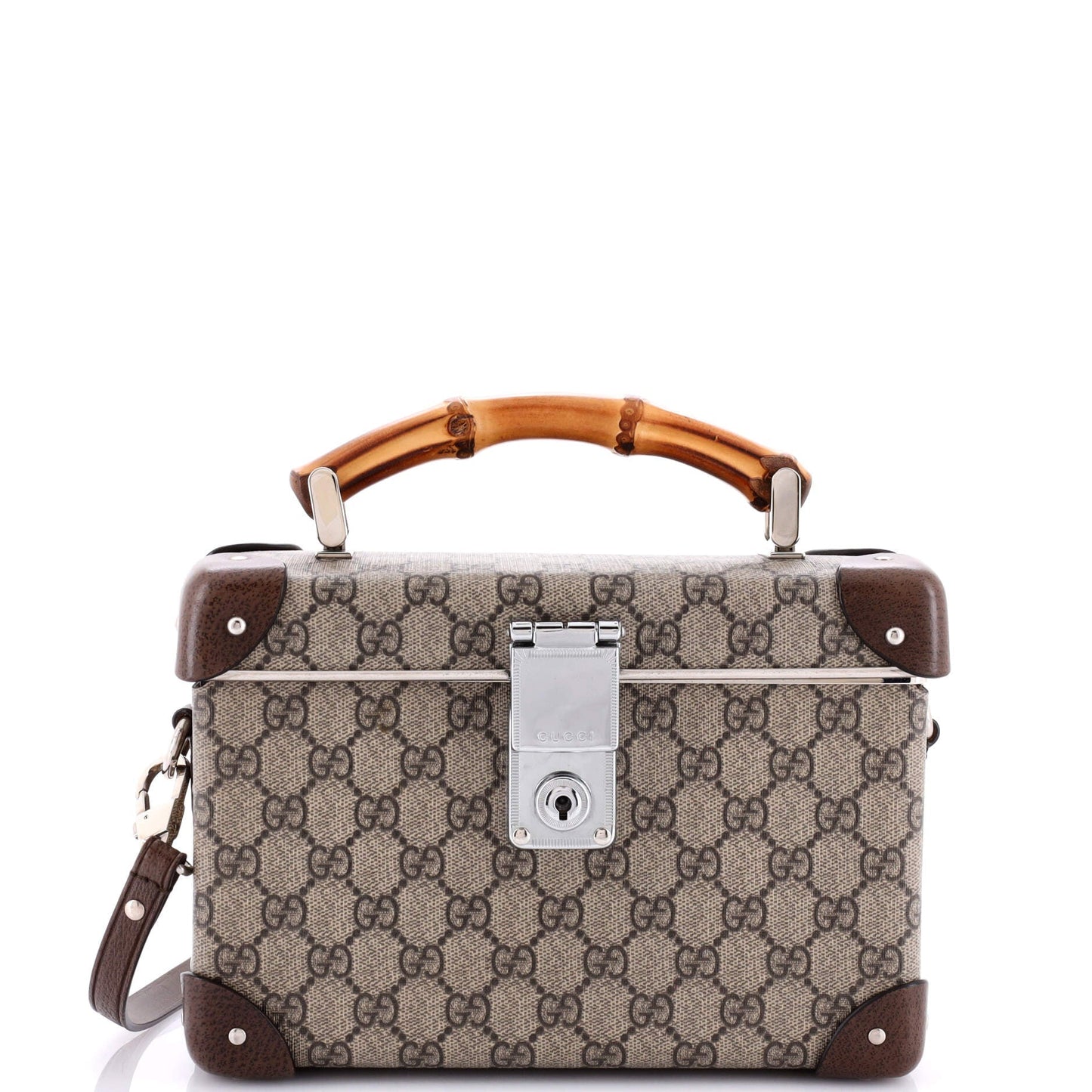 Luxury Gucci Trending 2025 Bamboo Globe-Trotter Vanity Case GG Coated Canvas