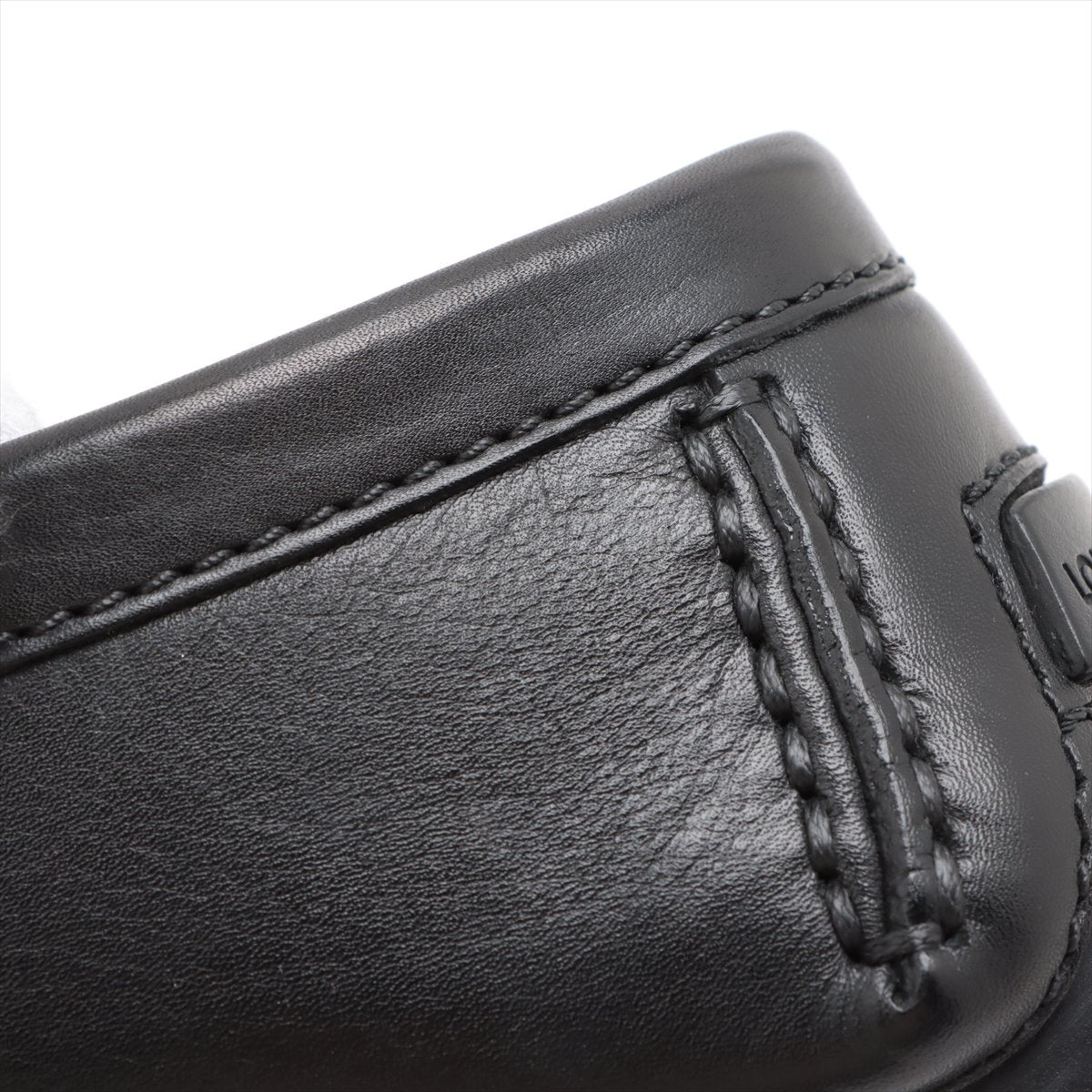 Louis Vuitton Monte Carlo 10 Years Leather Driving Shoes 7 1/2 Men Black FA0160 LV Logo