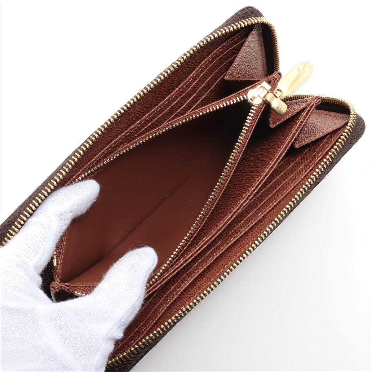 Louis Vuitton Monogram Zippyr Wallet M42616 Brown Round Zipper Wallet